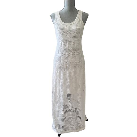 KAREN by KAREN KANE Crochet White Maxi Dress Lined SZ Small - Picture 2 of 8